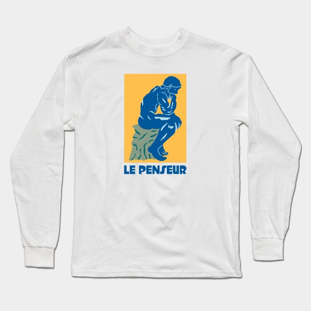 Le Penseur - The Thinker Long Sleeve T-Shirt by Belcordi